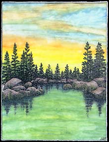 Lakeside Cove Watercolor Study